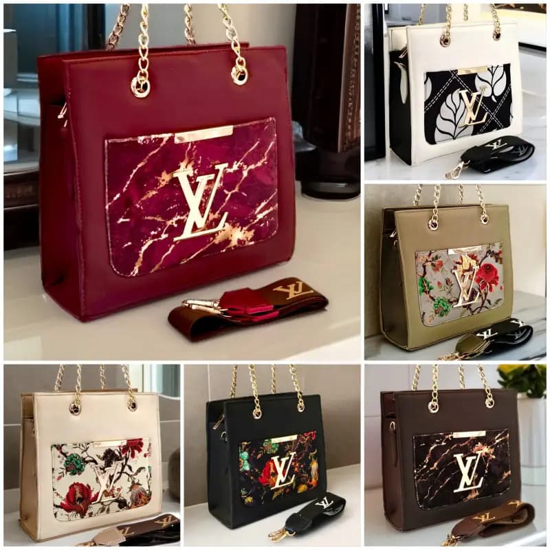 *Master Quality Bag* 
 LV  Cross Body Bag For Girls with 2 Strap

 Premium Quality
 Brand L.V 
 Attractive Lock 
 Stylish & Unique 
 Size 9 Inch
 Brand Digital Belt
 Long Strap
 Brand Rexgine 
 *Colour 6* 
 

 *(